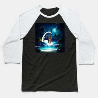 Steampunk Violin with curved piano in the ocean Baseball T-Shirt